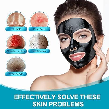 POP MODERN.C Blackhead Remover Mask Bamboo Charcoal Peel Off Mask Skin Care Face Mask 3-in-1 Kit Pimple & Deep Cleansing Black Facial Mask Blackhead Remover Extractor Tools