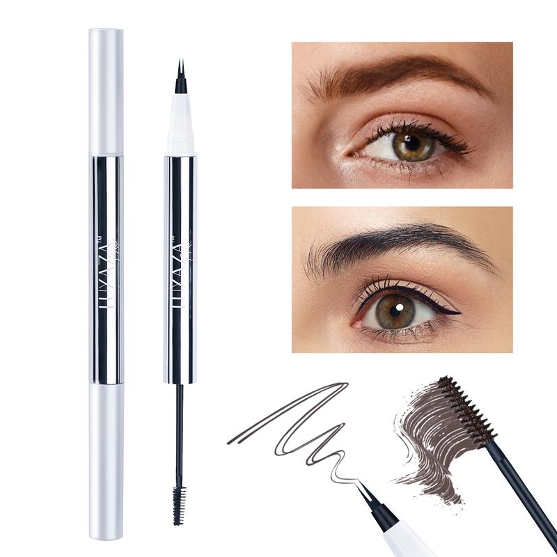 LUXAZA PRO eyebrow Pencil, Brow Pencil 2-in-1 Dual-Ended Eyebrow Pen with Micro-Fork-Tip and Precise Brush-Tip Create Natural Hair-Like Brows Makeup Cosmetic