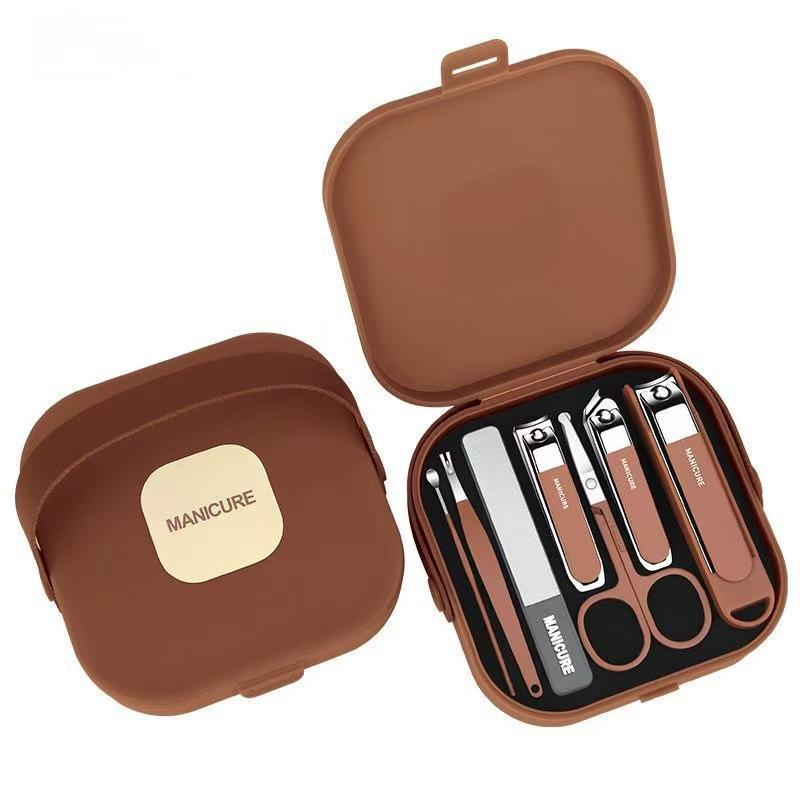 Portable Manicure Set with Storage Case, 7 Counts set Nail Clipper Set, Professional Manicure & Pedicure Tool for Home & Travel