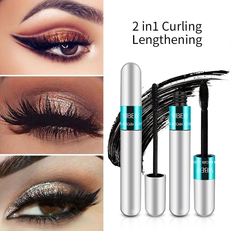 4D Premium Mascara by VIBELY - Easy to Remove by Warm Water, Lengthening,Organic, Vegan & Smudge Proof