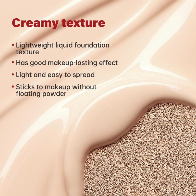 Long-lasting Lightweight Makeup Cushion, 1 Box Waterproof Concealer Foundation, Moisturizing Full Coverage Flawless Makeup Base for Women & Girls