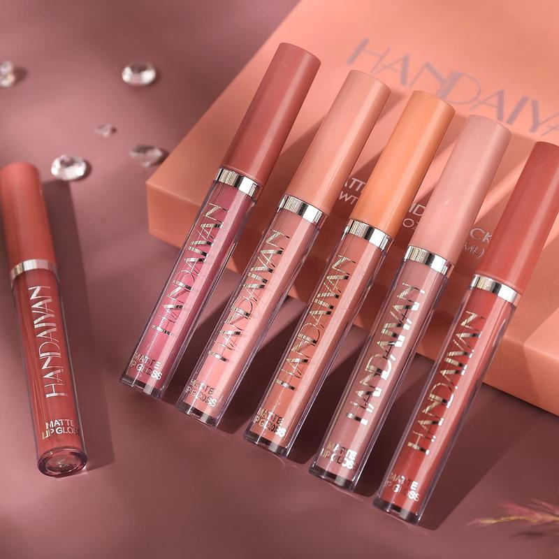 HANDAIYAN Matte Liquid Lipstick Makeup Set,  Satin Texture Plumping Matte liquid Moisturizing Long-Lasting Wear Non-Stick Cup Not Fade Waterproof Smudge Proof Lip Gloss