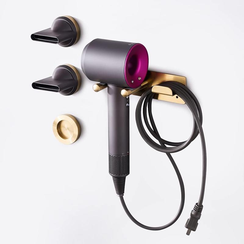 Hair Dryer Stand for Dyson Hair Dryer, SUS304 Dyson Hair Dryer Wall Mount, Punch- Free Dyson Hair Dryer Holder Dyson Hair  (Gold)