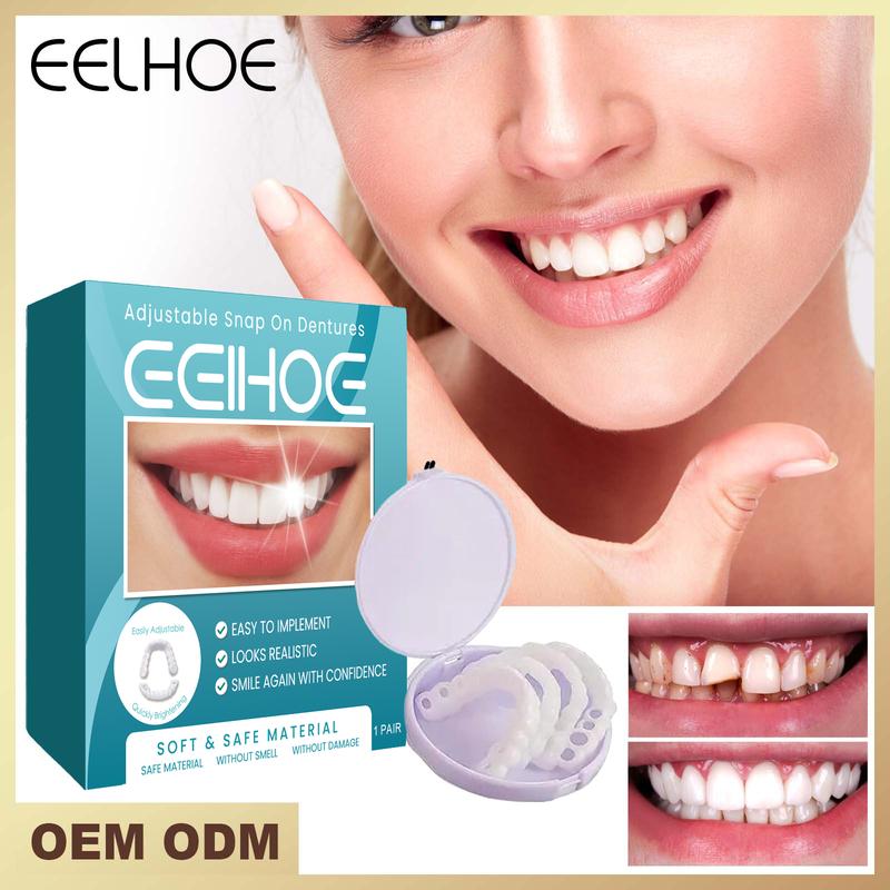 EELHOE Adjustable Snap on Dentures Temporary Gap Filling Orthodontic Dentures Kit Oral