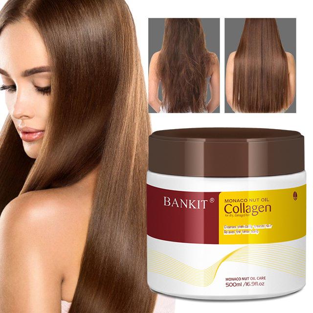 BANKIT Collagen Deep Repair Hair Conditioner with MONACO NUT OIL, suitable for all hair types, 500ml 16.9fl.oz Haircare Repair Shampoo Cleanser Mask Argan