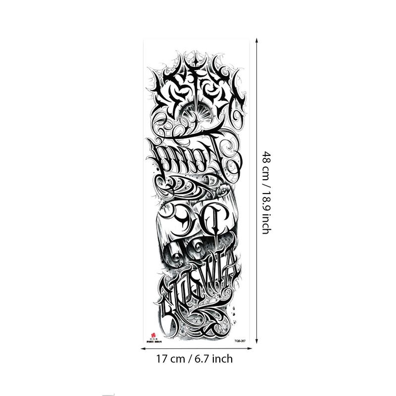 Arm Temporary Tattoo Sticker, 6 Sheets Waterproof Long Lasting Fake Tattoo Sticker, Body Art Sticker for Adults, Party Supplies