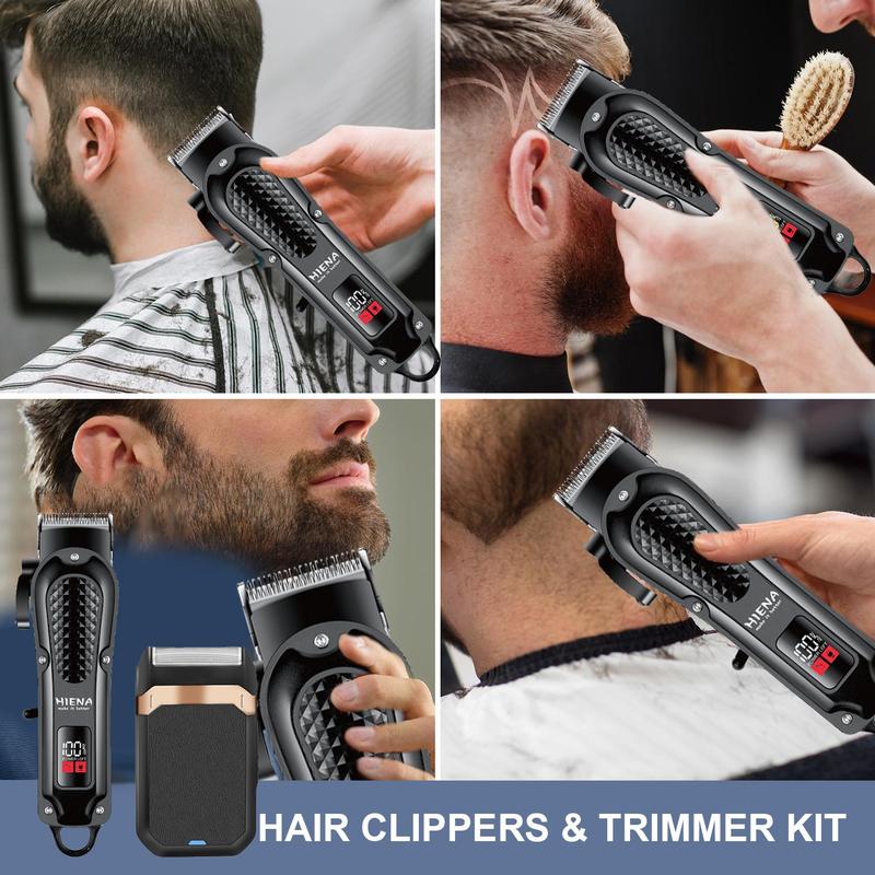 Electric Hair Clipper Set, 1 Set Professional Cordless Hair Clipper & Beard Trimmer & Accessories, USB Rechargeable Hair Trimmer Kit for Men