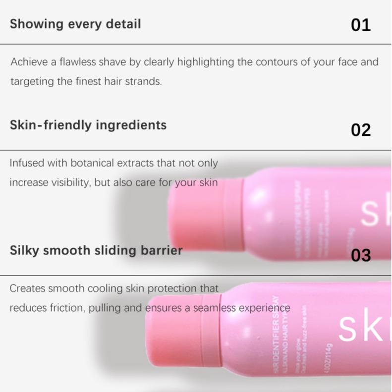 skn body (spray plus razor)Face Hair Identifier Spray, Hair Identifier Spray for Face Shaving,Thanksgiving, Christmas gifts, Hair Identifier Spray for Face Shaving Skin Body dermo planing Body Care Hair Removal Wax Cosmetic Comfort Cream peach fuzz