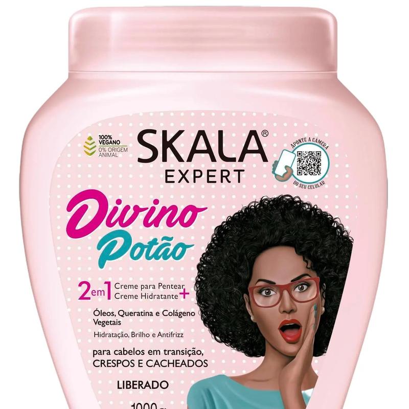 SKALA Expert DIVINO POTAO - For Curly or Super Curly with - 2 in 1 Conditioning Treatment  - Net 35.27 Oz (Pack of 1)  100% VEGAN