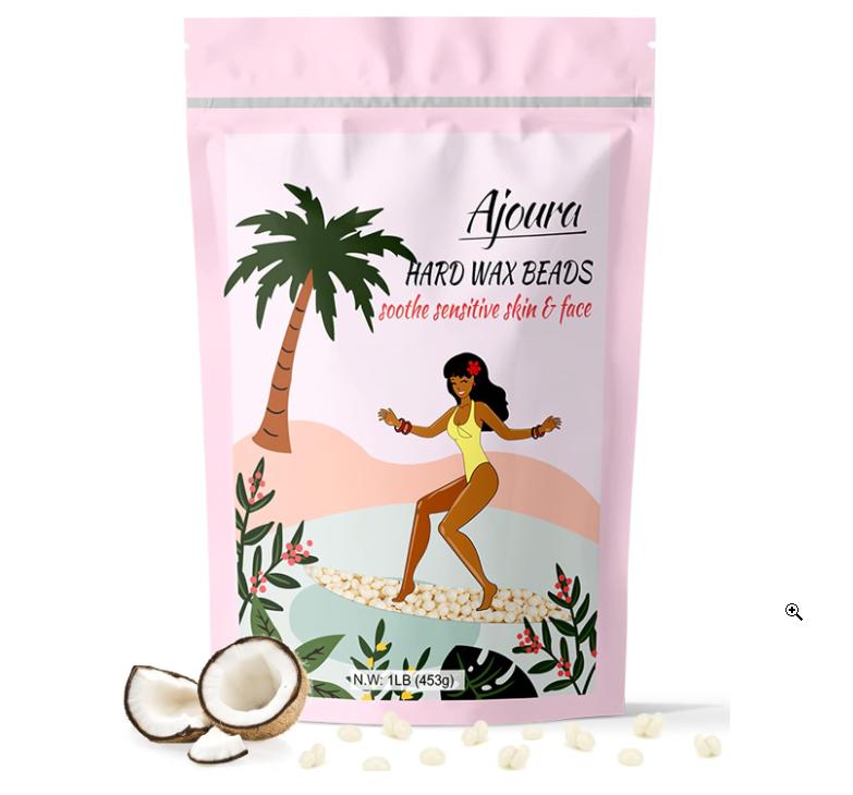 Ajoura 1lb Refill Wax Beans for Hair Removal Kit, Brazilian Coarse Waxing for Bikini, Face, Eyebrow, Back, Chest, Legs, Armpit, At Home Waxing Beads