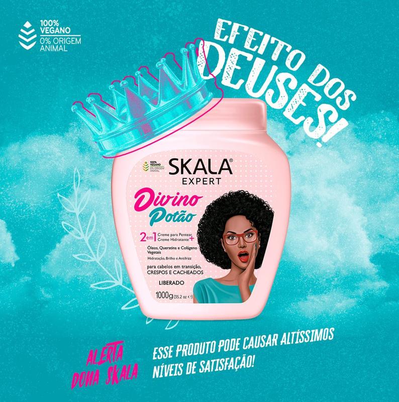 SKALA Expert DIVINO POTAO - For Curly or Super Curly with - 2 in 1 Conditioning Treatment  - Net 35.27 Oz (Pack of 1)  100% VEGAN