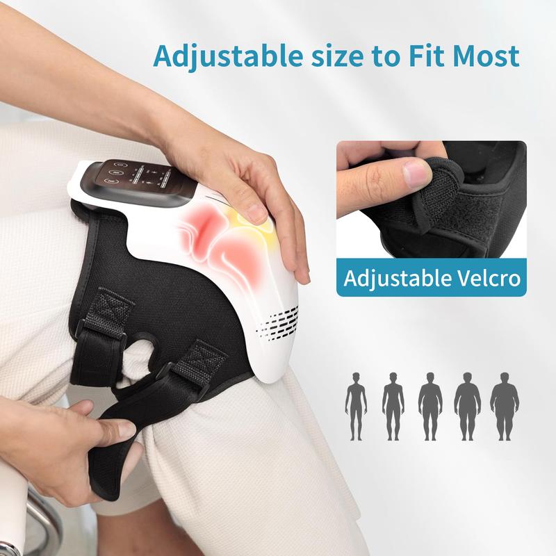 Knee Massager,Cordless Knee Massager and Vibration,Adjustable Temperature Knee Massager with Clear Visible LED Screen