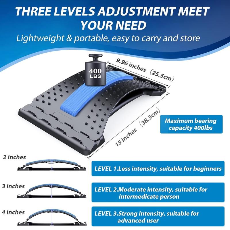 Back Stretcher, Spine Board for Lower Back, Lower Back Stretcher, 3 Level Adjustable Back Cracker, Spine Decompression for Lower Back