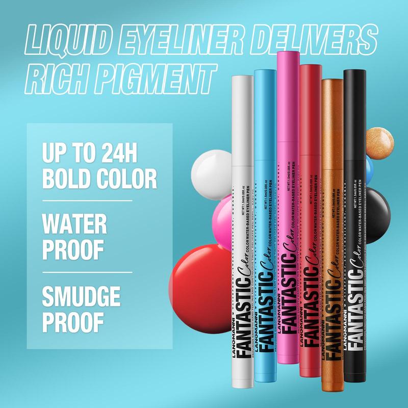 Waterproof Liquid Eyeliner (12pcs set), Long Lasting Easy To Apply for Eye Makeup, Professional Daily Makeup Accessories for Women & Girls, Christmas Gift