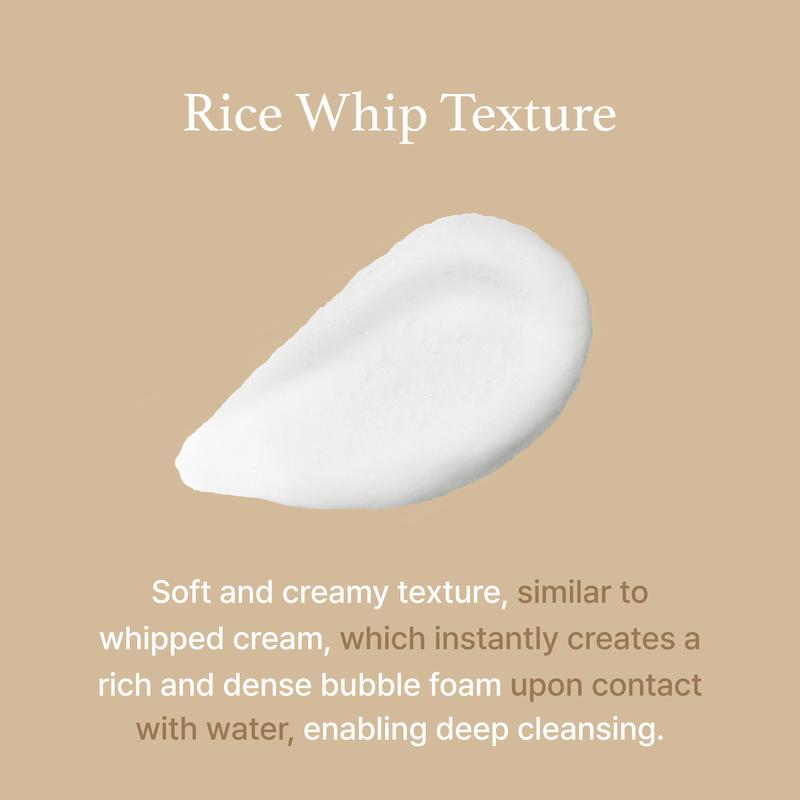 [I'M FROM OFFICIAL SHOP] I'm from Rice Whip Facial Cleanser, low-pH Korean Rice Water Face Wash for sensitive, dry skin, Gentle Face Wash for Hydrating & Moisturizing, Creamy Lather, Makeup Remover Cleansing Foam Skincare Smooth Deep Cleansing Daily