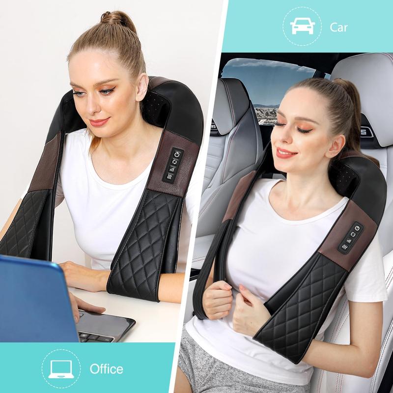 Shiatsu Neck and Back Massager with Soothing Heat,  Best Christmas Gift ,Electric Deep Tissue 4D Kneading Massage Pillow for Shoulder, Leg, Use at Home, Office, Car - Gifts for Women Men Mom Dad with Best Christmas Gifts for Dads Moms Boys Girls