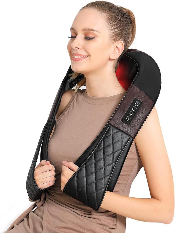 Shiatsu Neck and Back Massager with Soothing Heat,  Best Christmas Gift ,Electric Deep Tissue 4D Kneading Massage Pillow for Shoulder, Leg, Use at Home, Office, Car - Gifts for Women Men Mom Dad with Best Christmas Gifts for Dads Moms Boys Girls