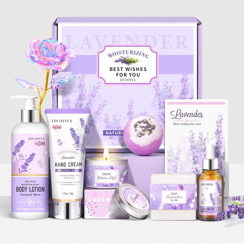 Gifts for Women,Bath and Body Gifts Set,Spa Gifts for Women Lavender Gift Baskets,Birthday Gifts for Women Self Care Relaxing Bath Sets for Women Gift,Gifts for Mom,Her,Sister,Wife