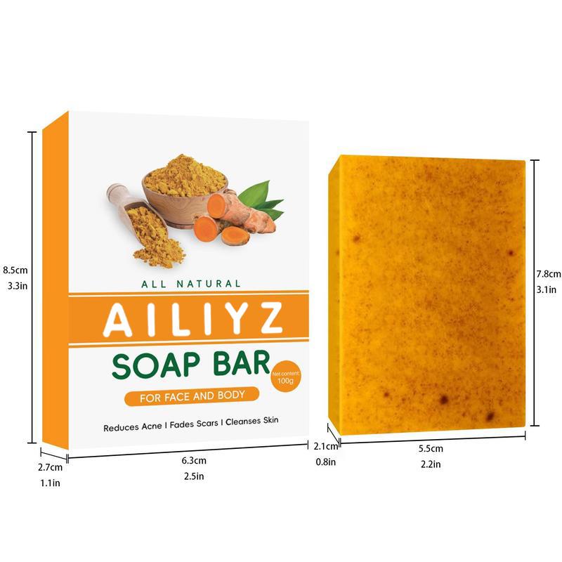 AILIYZ Turmeric Lemon Kojic Soap, Body Care Shower gel Lemon Perfect Organic Soap Body Wash Cleansing Brightening Comfort turmeric