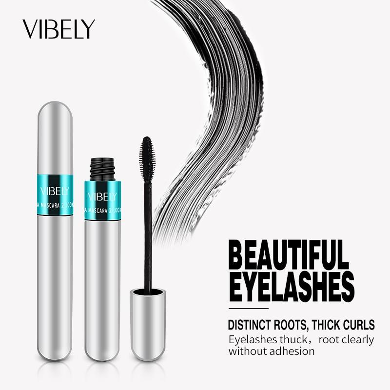 4D Premium Mascara by VIBELY - Easy to Remove by Warm Water, Lengthening,Organic, Vegan & Smudge Proof