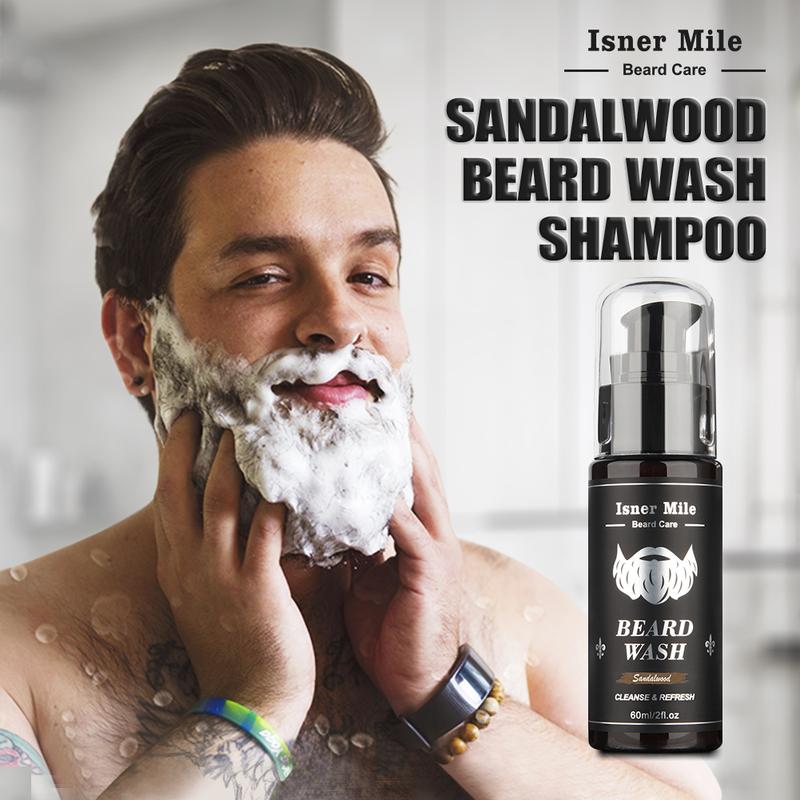 Beard Kit for Men, Isner Mile Beard Wash Kit, Perfect Christmas Father's Day Gifts for Him Man Dad Father Boyfriend, Beard Gift Kit, Grooming & Trimming Tool Complete Set with Shampoo Wash, Beard Care Oil, Balm, Brush, Comb, Scissors & Storage Bag