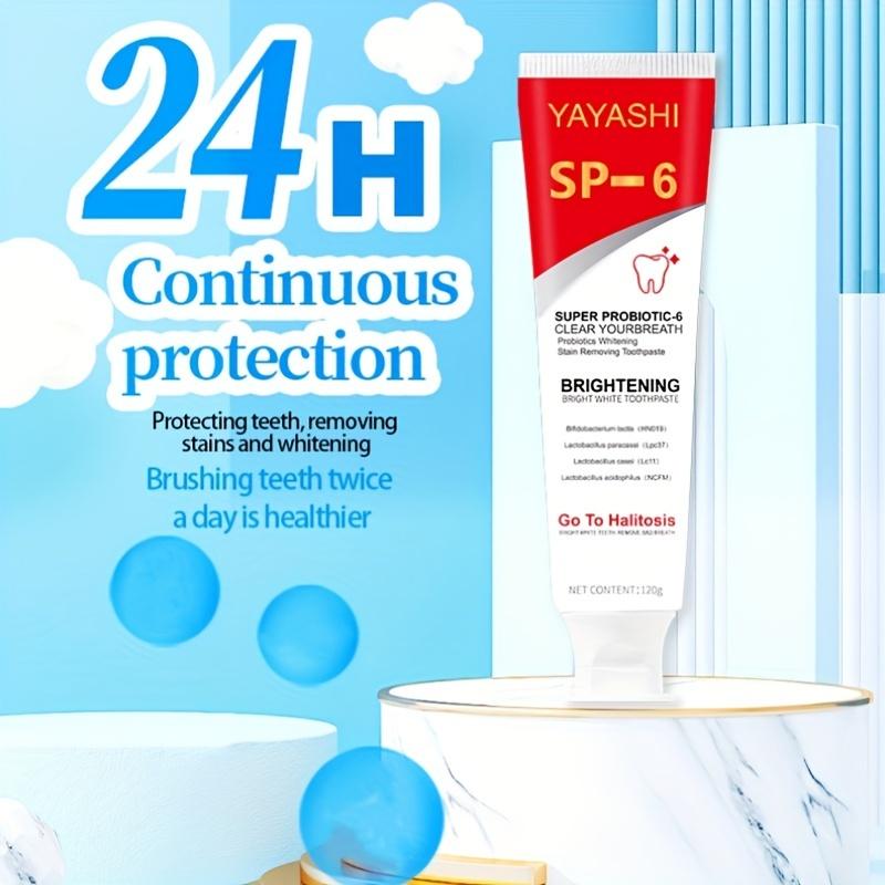 YAYASHI SP-6 Probiotics Whitening Toothpaste,SP-6 Toothpaste Fresh Breath Toothpaste,Promotes Healthy Teeth and Gums,Prevents Tartar,Whitens Teeth pasta dental oral health natural oral healthy  toothpaste