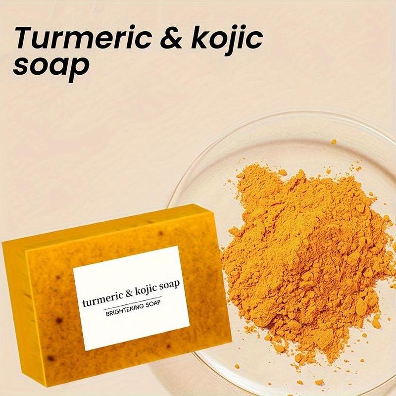 Turmeric Soap Set, 5 Counts Deep Cleansing & Moisturizing Turmeric Soap Bar with 1 Count Turmeric Essence, Body Wash & Soap for Women & Men