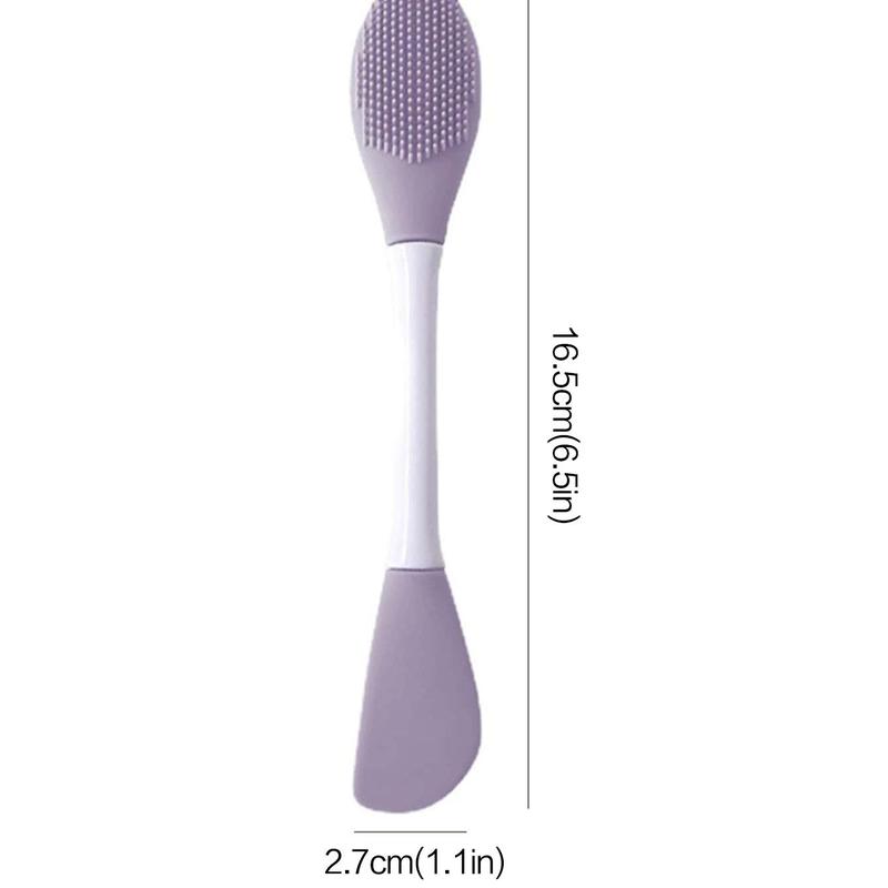 Double-ended Silicone Face Mask Brush, Handheld Soft Face Scrubber, Facial Skin Care Tool for Applying Face Mask, Cleaning, Scrubbing