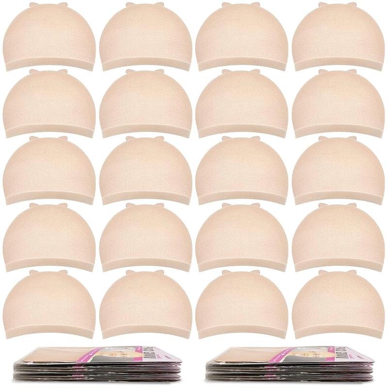 Wig Cap, 20 Count Wig Caps Beige Stretchy Nylon Wig Caps for Women