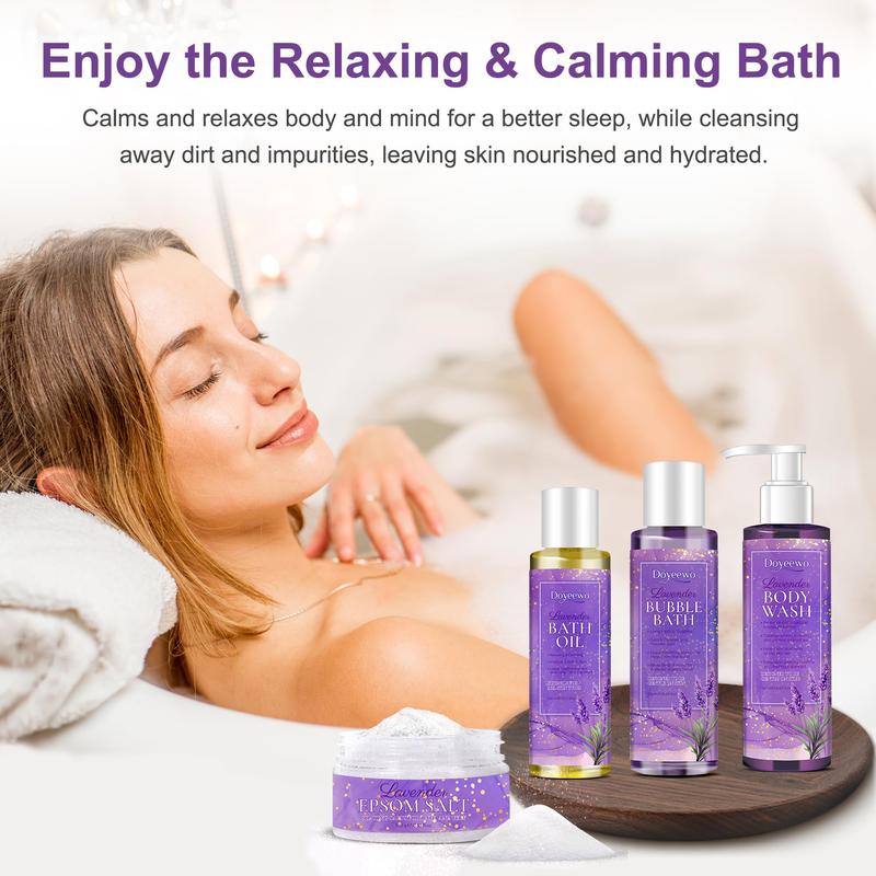 Spa Gifts for Women,Body bathing set Womens Gifts for Christmas,Lavender Bath Spa Set for Relaxation & Stress Relief,Relaxing Spa Gift Baskets for Women