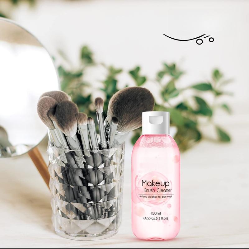 Makeup Brush Cleaner, Make Up Brush Cleansers Solution, Makeup Cleaner for Makeup Brushes, Beauty Sponge, Powder Puff, Deep Clean Brush Shampoo, Gentle Formula Cruelty Free 5.3 FL.OZ