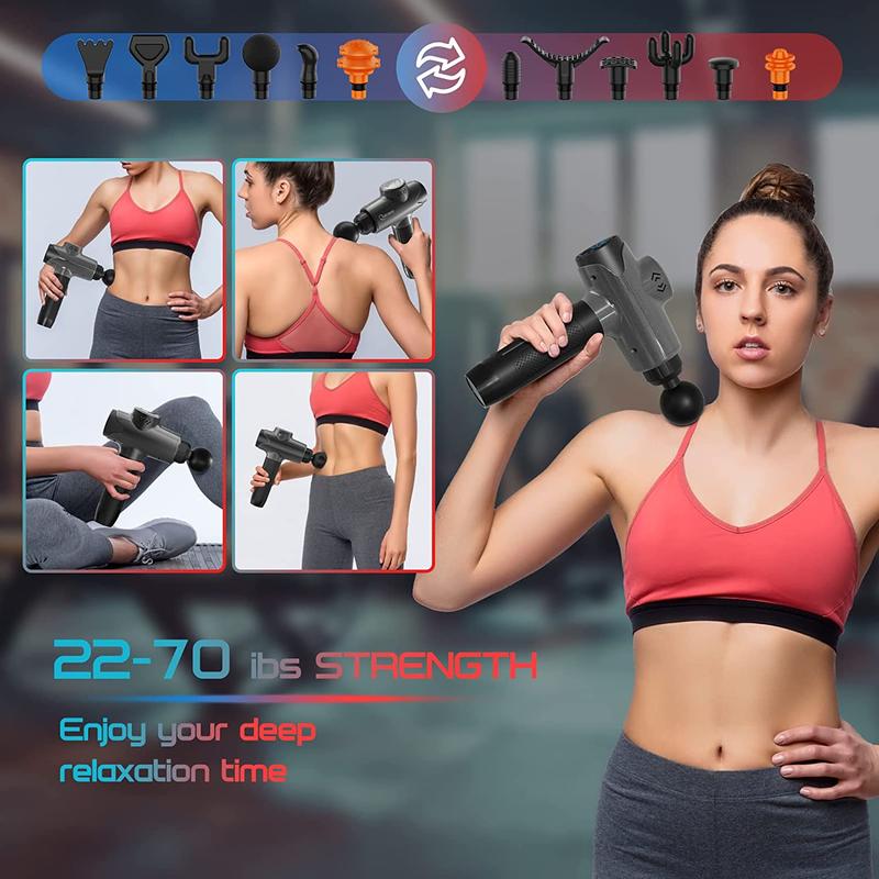 Cotsoco Muscle Massage Gun LCD Display Deep Tissue Percussion Back Massager Gun with 7 Speeds