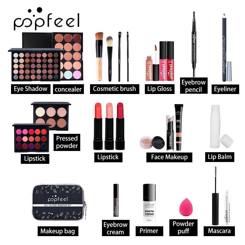 Makeup Set, All-in-one Makeup Kit Including Eyeshadow, Eyeliner, Lipstick, Concealer, Makeup Brush, Makeup Set for Beginners