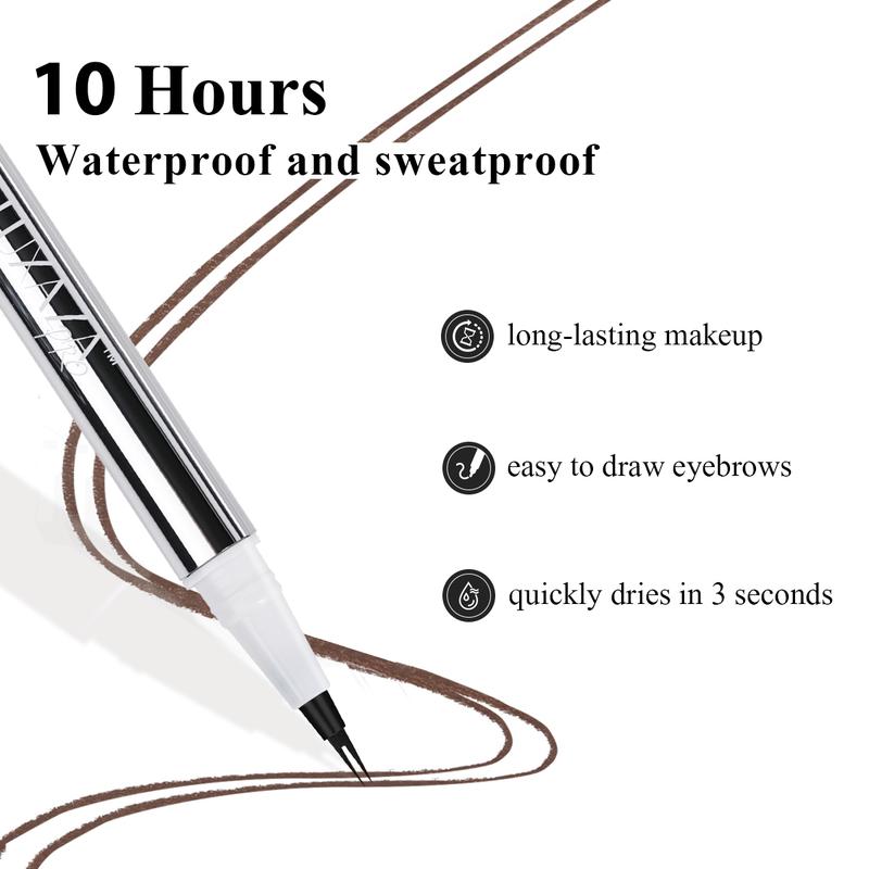 LUXAZA PRO eyebrow Pencil, Brow Pencil 2-in-1 Dual-Ended Eyebrow Pen with Micro-Fork-Tip and Precise Brush-Tip Create Natural Hair-Like Brows Makeup Cosmetic