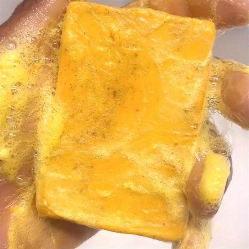 4pcs Turmeric Soap, Gentle Turmeric and Kojic Acid Skin Brightening Cleanser for Body Face, Smooth Skin Brighter Evens Out Skin Tone