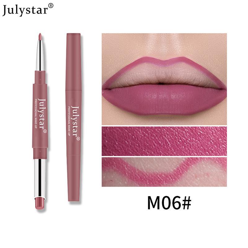 Double-ended Lipstick & Lip Liner Pen, 1 Count Waterproof Long Lasting Lipstick, Easy Coloring Lip Pen, Lip Makeup Tool