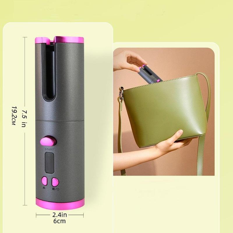 Portable Cordless Automatic Curling Iron, 1 Count LCD Digital Display Hair Curler with Comb, Hairpins & Storage Bag, Comfort Hair Styling Tool for Home & Travel