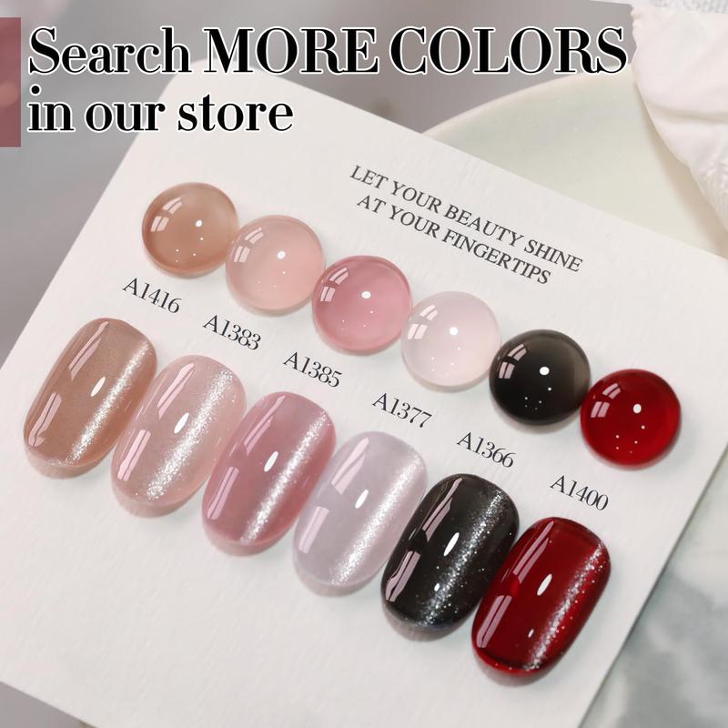 0.5 OZ Cat Eye Gel Polish with Magnet 15ML Holographic Glitter Shimmer Translucent Jelly Color Magnetic Nail Polish Salon DIY at Home (MC1019)