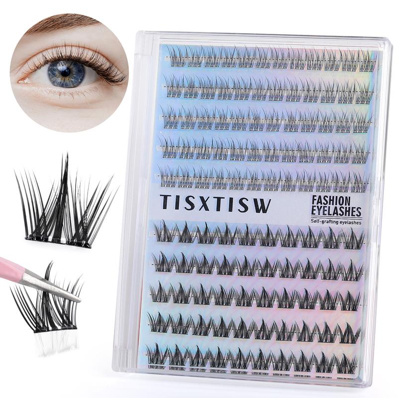 TISXTISW Eyelashes, No glue eyelashes，Mixed Set，Waterproof Lash Kit natural lookLong lasting Individual Lashes Beginner Friendly ，Eyelashes Professional Makeup Products for Women, Fall Gift