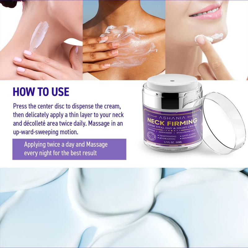 Neck Firming Cream: Korean Skin Care Skin Tightening Cream Moisturizer Face and Neck Lift Tightening with Hyaluronic Acid & Peptide & Adenosine & Advanced Formula 1.7 fl oz