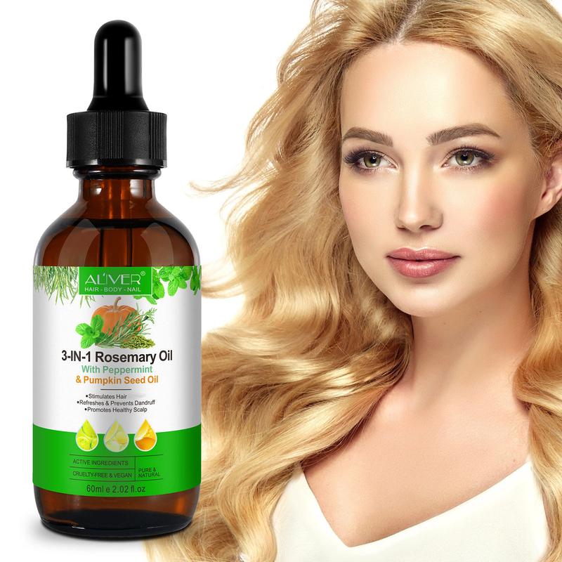 3-in-1 Rosemary Oil with Peppermint and Pumpkin Seed Oil for hair, body and nails