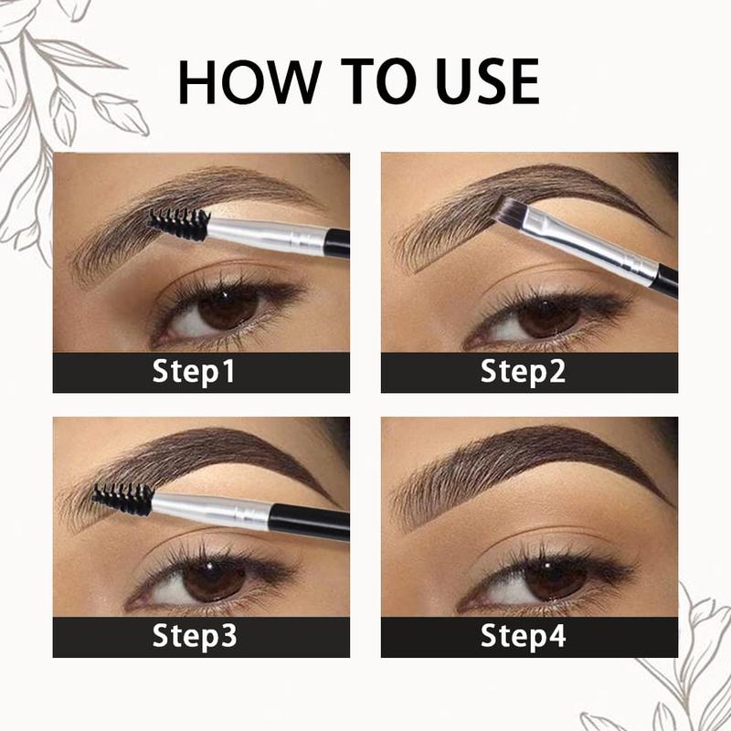 2 count Eyebrows Pomade Shaping Kit with Dual-ended Brush Eye Brow Styling Gel Dark Brown Makeup Set Long Lasting  Colored Color Eyebrow Pencil Powder Tinting Kit pintura de cejas, EBONY