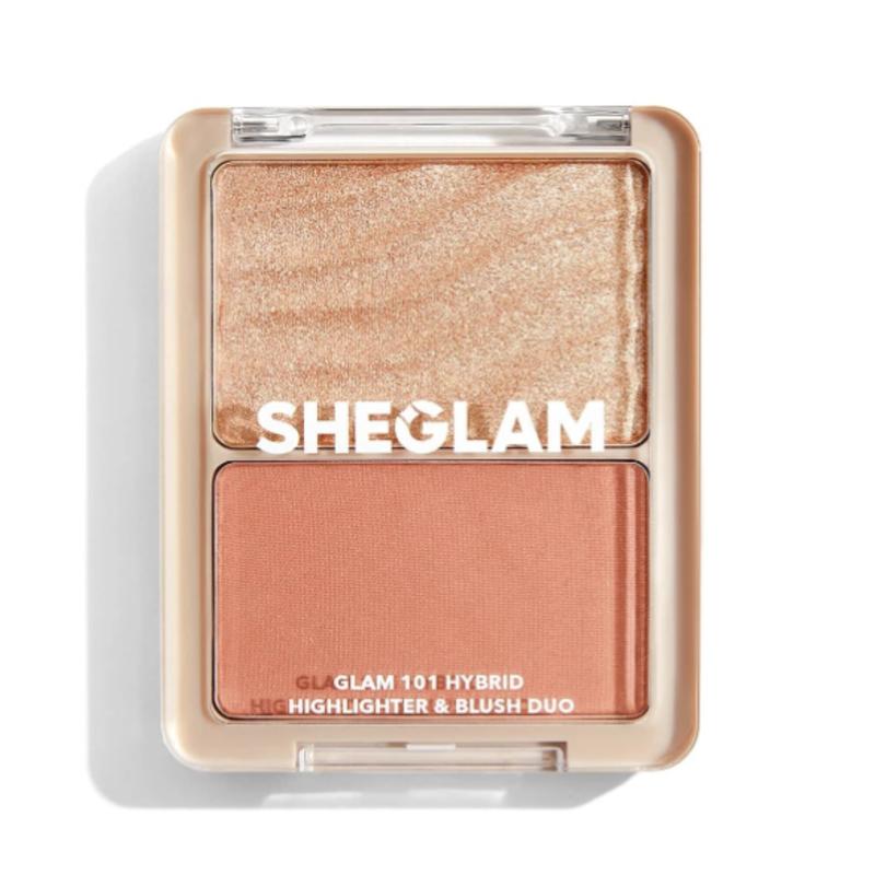 SHEGLAM Glam 101 Hybrid Highlighter & Blush Duo-Blush Highlighter Powder Palette