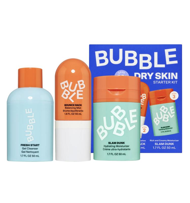 Bubble Skincare 3-Step Hydrating Routine Bundle, for Normal to Dry Skin, Unisex, Set of 3