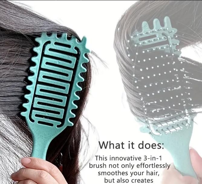 Curly Hair Defining Brush - Vented Detangling Curl Enhancing Brush for All Hair Types Haircare Durable Handle Smooth Heatless Hair Brush