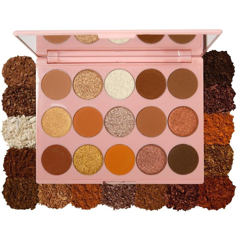 KimChi Chic Happy Eyeshadow Makeup Palette - 15 Pressed Matte and Shimmery Color Shades, Cosmetic Makeup