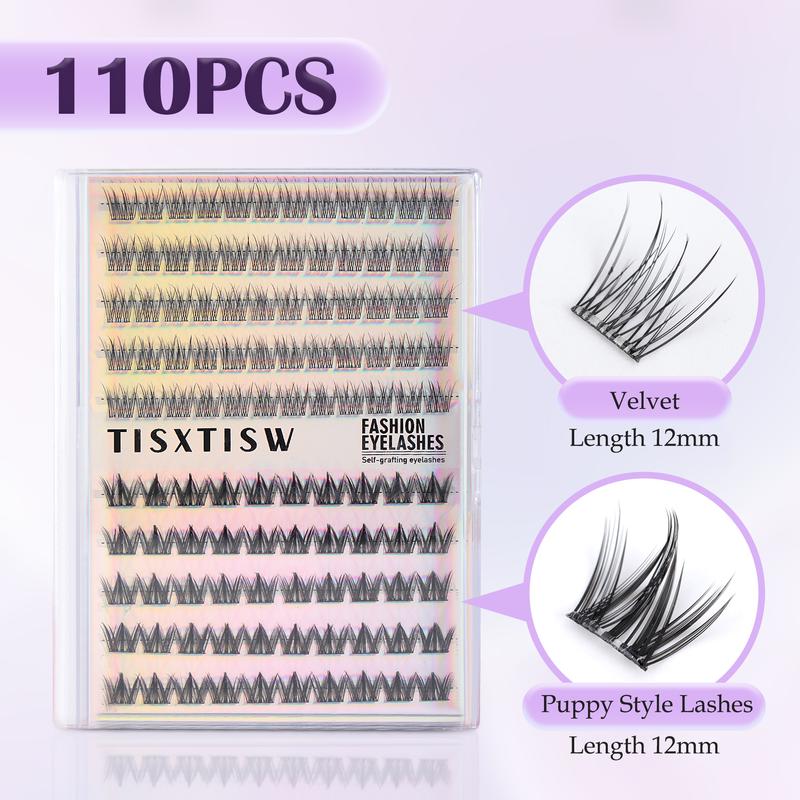 TISXTISW Eyelashes, No glue eyelashes，Mixed Set，Waterproof Lash Kit natural lookLong lasting Individual Lashes Beginner Friendly ，Eyelashes Professional Makeup Products for Women, Fall Gift