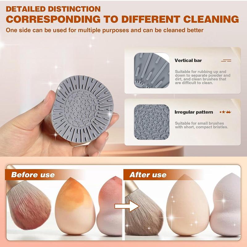 Electric Makeup Brush Cleaner, Makeup Brush Cleaning Tool with Makeup Brush Cleaning Pad, Automatic Makeup Brush Cleaning Tool, Christmas Gift