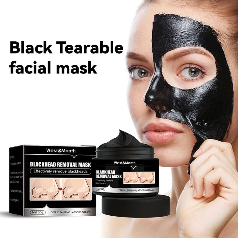 Black Tear Mask, Natural Power, Deep Cleansing, Skin Cleansing, Nose Cleansing, Hydrating and Moisturizing, Facial Treatment, Bamboo Charcoal Mask