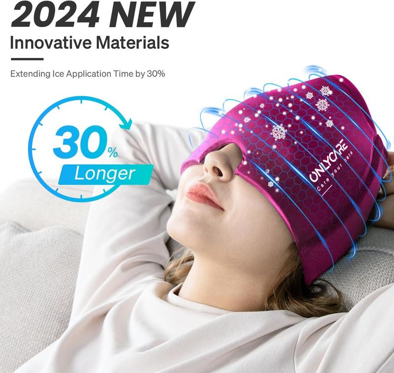 [Blackfriday sale] Onlycare Migraine Relief Cap,Headache Relief Hat,Ice Head Wrap with Hot or Cold ,Gel Ice Face Mask,Birthday Gifts For Women Men